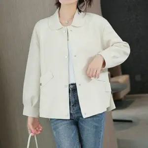( )여성용 봄 가을 간절기 카라형 캐주얼 재킷 크림톤 아우터 봄철 정장 자켓 가을 정장 캐주얼 간절기자켓