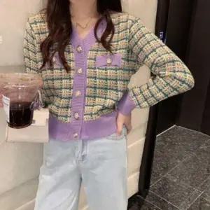 레이디 대학생 소개팅 패션 연출 트위드 아우터니트 니트웨어 레이디스 여성봄 올데이올봄 트렌드 사계절