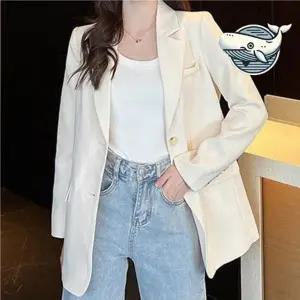 여성 봄아우터 오피스룩 빈티지 정장 스타일링 원자켓 블랙자켓 여성 기본 오피스 직장인 봄자켓 간절기자