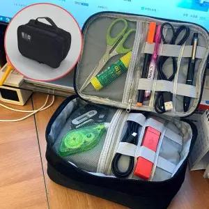 파우치 전자기기 대용량 2단 블랙 ZF