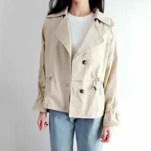(사이즈 55-L)여성용 봄 가을 숏 크롭 트렌치코트 정장 하객 간절기 자켓 남자바람막이 코트 봄 간절기 트