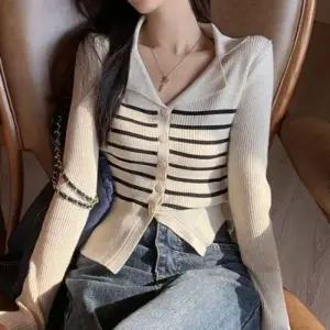 여성 라운드 카라 니트 가디건 봄 간절기 골지 가디건 상의 가을아우터 캐주얼아우터 봄가을가디건 간절기