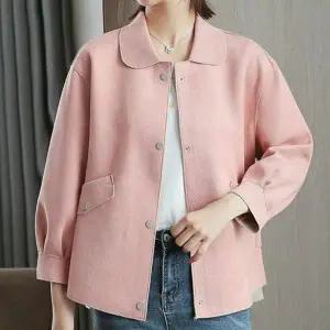 ( )여성 카라 자켓 아우터 핑크 봄가을 봄자켓 여자 간절기자켓 여성 가을자켓 캐주얼 봄재킷 정장