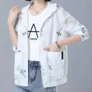 집업 플라워 여성 후드 바람막이 자켓 여자봄자켓 여 집업 옷 가을 여성 여자봄 봄옷 자켓 간절기