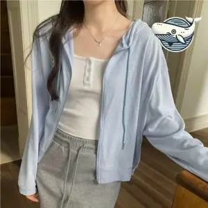 산뜻한 봄 여름 후드집업 캐주얼 여름 여성 후드집업 봄집업 얇은 봄후드