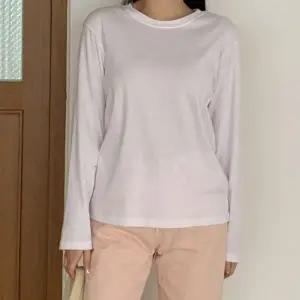 여성 면 봄 가을 코튼 베이직 이너 라운드넥 티셔츠 긴팔 봄  베이직 면티셔츠 라운드넥 기본