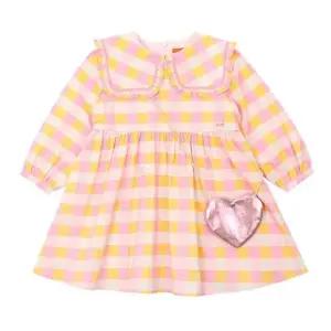 [갤러리아] 티파니주니어 봄/가을  핑크 체크 카라 OP  T31KKO040