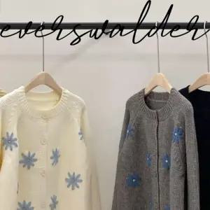 에버스발더 가디건 니트 꽃자수 아이보리가디건 가디건코디 꽃무늬 봄가디건 봄 니트가디건 봄옷 봄코디 겨
