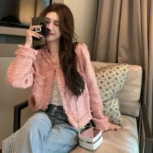 칼리브린 오버핏 여성 트위드 자켓 봄 가을 숏 루즈핏 여성 여자코트 봄잠바 봄점퍼 아우터 셋업 봄