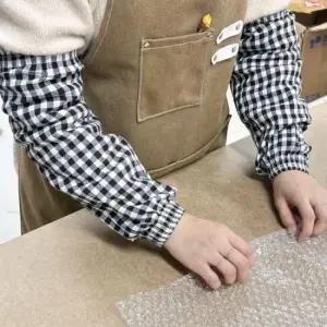 체크무늬 블랙 체크 팔토시 작업용 사무용 미술용 면밴딩토시