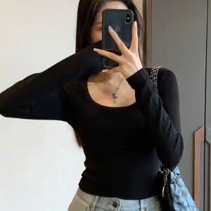 캐주얼 여성 봄 가을 간절기 라운드넥 긴팔 티셔츠 여자 맨투맨 라운드티 카라티 박스티