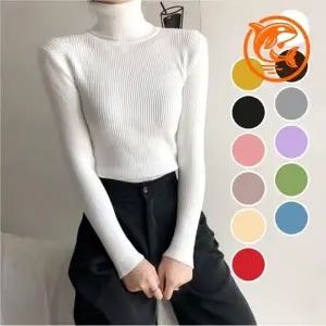 슬림핏 봄가을 여성 목티 캐주얼 티셔츠 다양한 색상 스타일