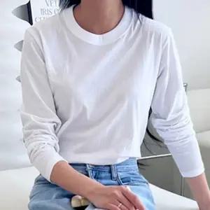 여자 여성 긴팔 티셔츠 봄 가을 겨울 무지 라운드 기본 베이직 데일리 캐주얼 이너 레이어드 실내 일상 심