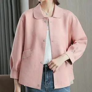 ( )여자자켓 캐주얼 봄 가을 간절기 카라 자켓 아우터 핑크 정장 20대 자켓 봄 가을 하객 간절기 캐주얼