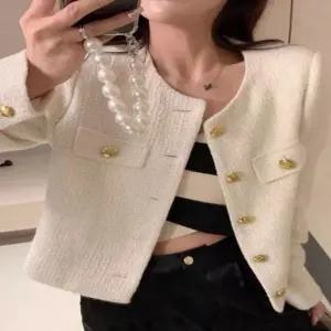트위드자켓 금장버튼 여성 봄 하객룩 자켓 트위드자켓 여성자켓 하객룩 봄자켓 데이트룩