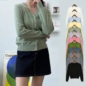 엔제르 베이직 캐시 가디건 SD220807 봄가디건 V 큐트 봄가을가디건 여자가디건 오버핏 엔제르