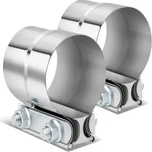 오토 다이너스티 25인치 랩 조인트 밴드 배기 머플러 씰 클램프 슬리브 IDOD 슬립 핏 파이프용 범용