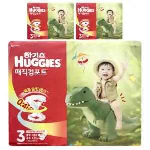 하기스 매직컴포트 밴드 기저귀 3단계 밴드형 중형 공용 68매 3팩