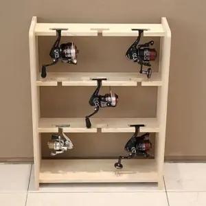 수납 아름데코 원목 낚시릴 거치대-9구