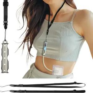 SavvyBloom 복막 투석 카테터 홀더 액세서리 (Baxter용 PD 이송 세트 샤워 포함) 조절 가능한 끈 2개 블랙