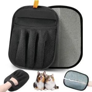 MIELUU 2팩 정전기 반려동물 털 제거 장갑 - 가구 카펫 및 자동 실내 장식을 위한 재사용 가능한 개 고양이