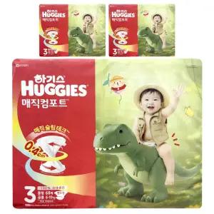 하기스 매직컴포트 밴드 기저귀 4단계 밴드형 대형 공용 58매 3팩