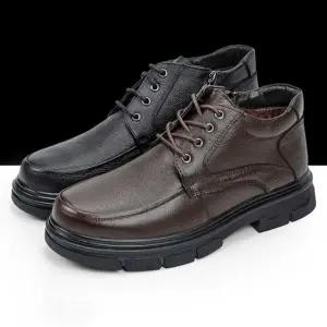 소가죽 방한화 로퍼 구두 미끄럼옆지퍼