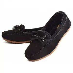 여성 모카신 실내화 겨울 홈신발 털신