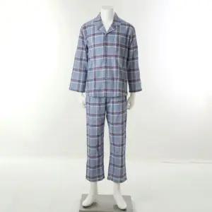 [갤러리아] 남]와코루 간절기용 면 요루 체크 잠옷 [WPA2512M/BU]