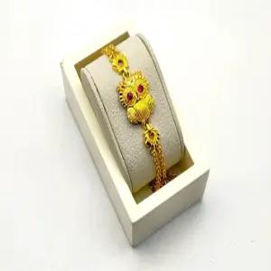 24K 순금 5돈 부엉이 팔찌(18K 연결고리 장식)