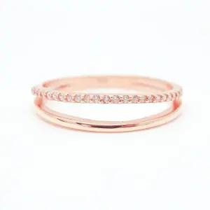 14k 두 줄 큐빅 반지