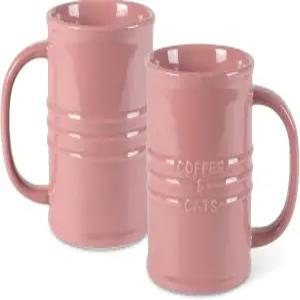 프린지 스튜디오 스톤웨어 기념품 조각 톨 머그 COFFE CATS 3.35 DIA X 4.5 H 14 fl.oz 블러셔 색상