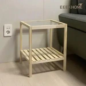 침실협탁 이크홈 홈 원목 유리 협탁 350