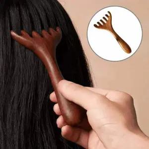 [콩심팥심]두피괄사 얼굴 마사지기 우드 머리 마사지기