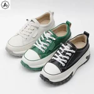 [애슬릿] 플랫폼 스니커즈 키높이 끈없는 캔버스 운동화 5cm