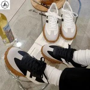 [애슬릿] 여성 스니커즈 배색 레이스업 어글리 운동화 단화