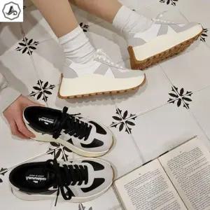 [애슬릿] 여성 스니커즈 키높이 배색 레이스업 운동화 6cm