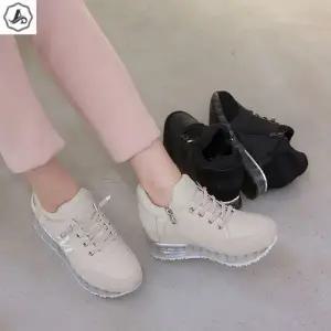 [애슬릿] 키높이 스니커즈 가죽 사이드 지퍼 운동화 7cm