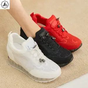 [애슬릿] 키높이 스니커즈 키높이 끈없는 운동화 굽높은 7.5cm