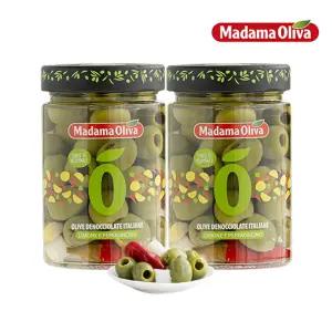 마다마 피티드 그린올리브 베이비칠리N레몬슬라이스 300g x 2개