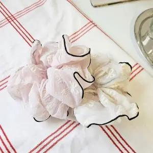 빅사이즈 리본 자수 헤어 스크런치 헤어슈슈 곱창밴드 헤어