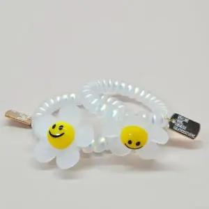 스마일 데이지 스프링 머리끈 팔찌 고무줄 끈 밴드 악세사리 장식