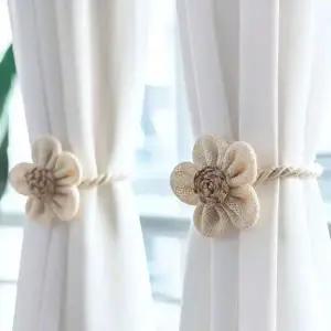 자석 커튼 타이백 플라워 장식 커튼악세사리 끈 장식 밴드 침실