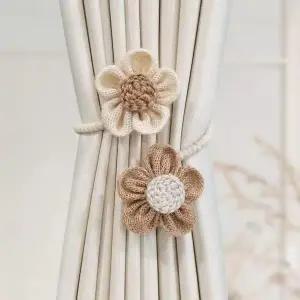 고급스러운 쌍 플라워 커튼끈 장식타이백 버클 커튼 묶기 커텐 끈