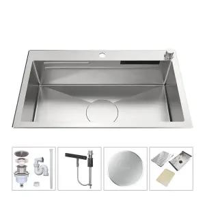 [전국설치] 백조씽크 사각씽크볼 RECO85W + 코트랩 스텐 배수구 + 폭포수전 구성품세트 HY