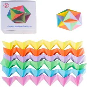 직조 다면체 모델 3D 디스플레이 정교하게 제작된 수학적 종이접기 (No.2 위대한 십이지면체)