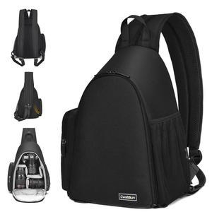 왓쿤 슬링 카메라 가방, 어깨 크로스바디 백팩, DSLR / SLR 미러리스 케이스, 삼각대 홀더가 있는 충격 방지 사진 가슴 캐논 니콘 소니 후지와 호환 가능