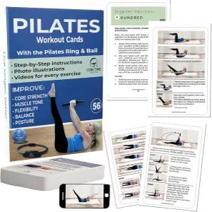 필라테스 카드 56장 - 공인 강사 제작 매트 운동 40장 서클 운동과 함께 사용 가능 스토트 링과 볼로 강화