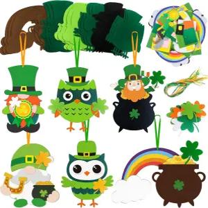 세인트 패트릭 데이 파티 장식용 62pcs DIY 펠트 패티 펠트를 포함한 팻의 공예 키트 아일랜드 행운의 날