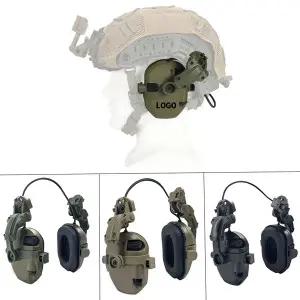 호환 전술 헬멧 헤드셋 소음 감소 사운드 픽업 슈팅 청력 보호 귀마개 FAST Wendy 용 Airsoft CS 헤드폰